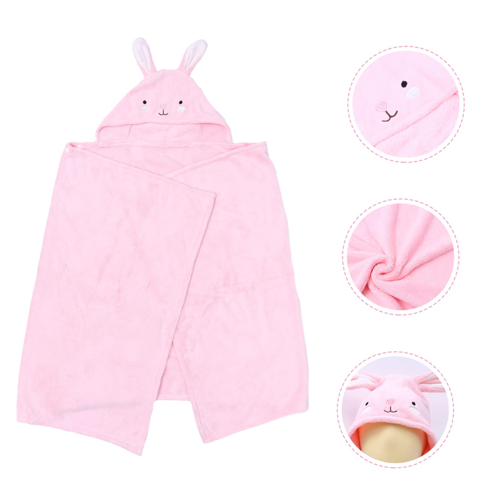 Toalla de Baño y Sombrero de Animal para Manta de Baño Capucha de Color Rosa Transpirable Cuidado de Recién Nacidos la Playa o Piscina