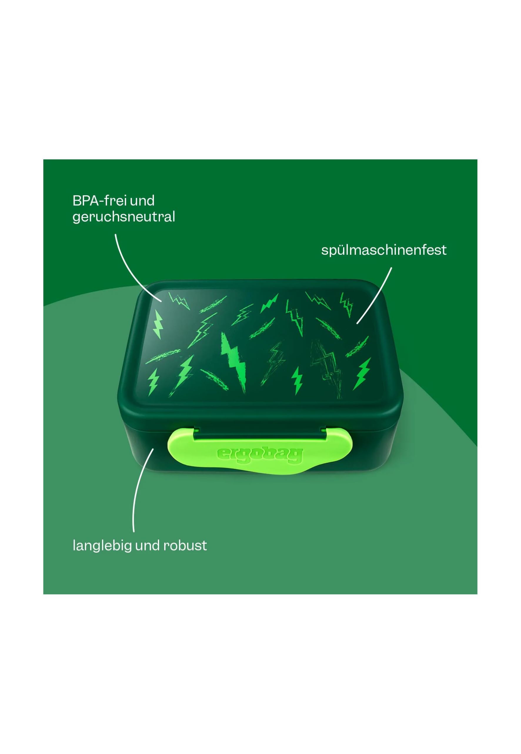 ergobag Contenitore per il pranzo con divisorio, senza BPA, lavabile in lavastoviglie