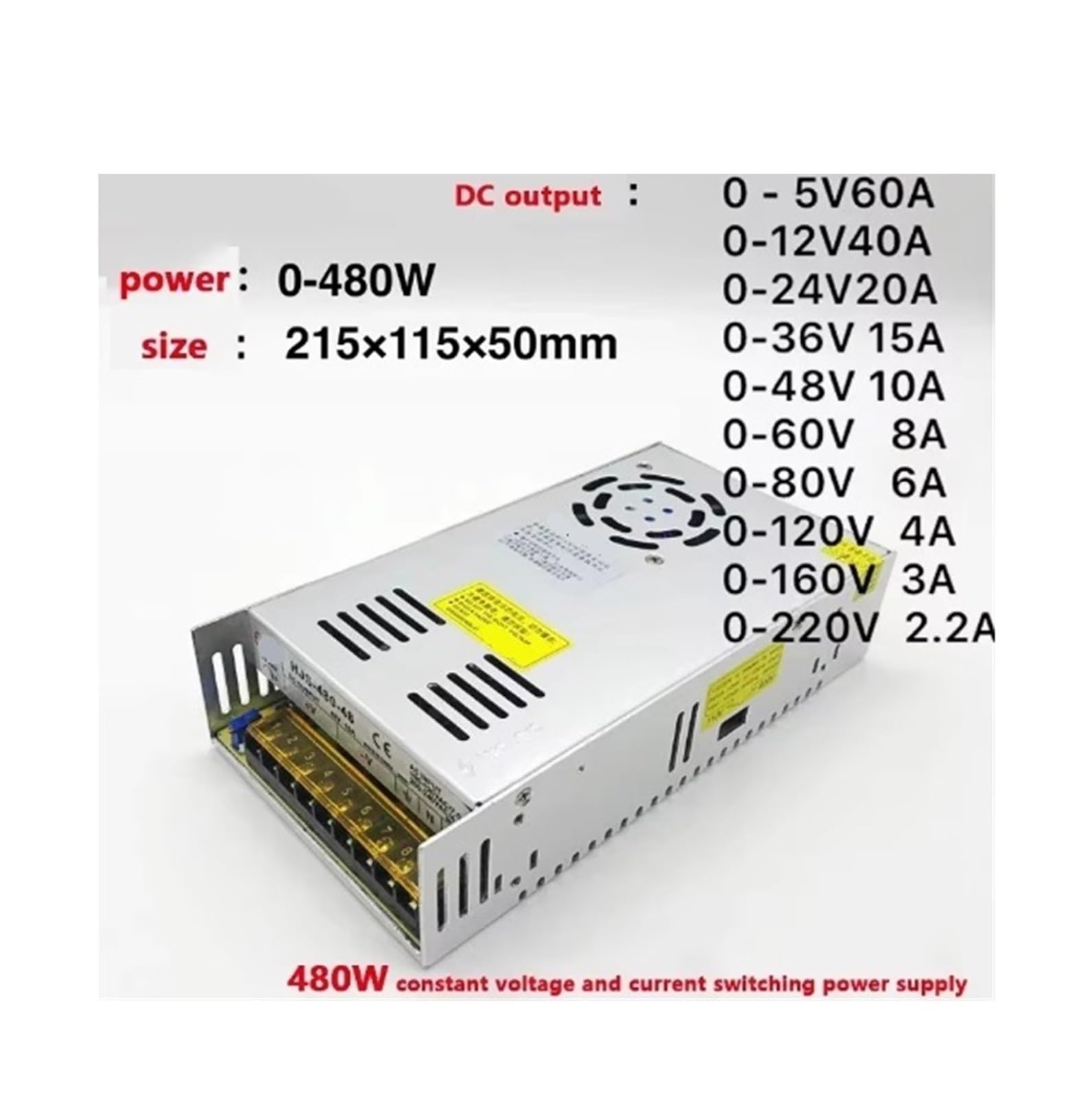 AC-DC Digital einstellbare spannungsgeregelte Stromversorgung Schaltnetzteil Transformator Netzteil(0-48V10A)