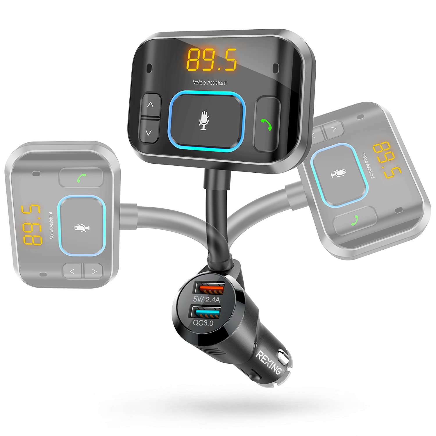 Buy REXING FMVC2 FM Transmitter w/ Voice Control Bluetooth 5.0 Hands