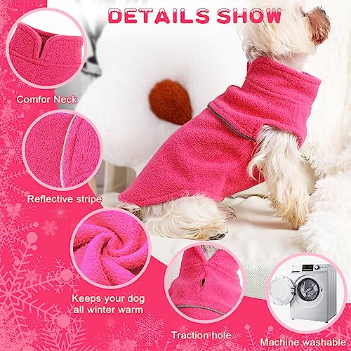 Image of Dog Clothes for Small Dogs Fleece Vest Dog Sweater Boy Girl, Warm Pullover Fleece Doggie Jacket, Winter Pet Ourfit Chihuahua Sweater - Yorkie Clothes (Rose, X-Small)