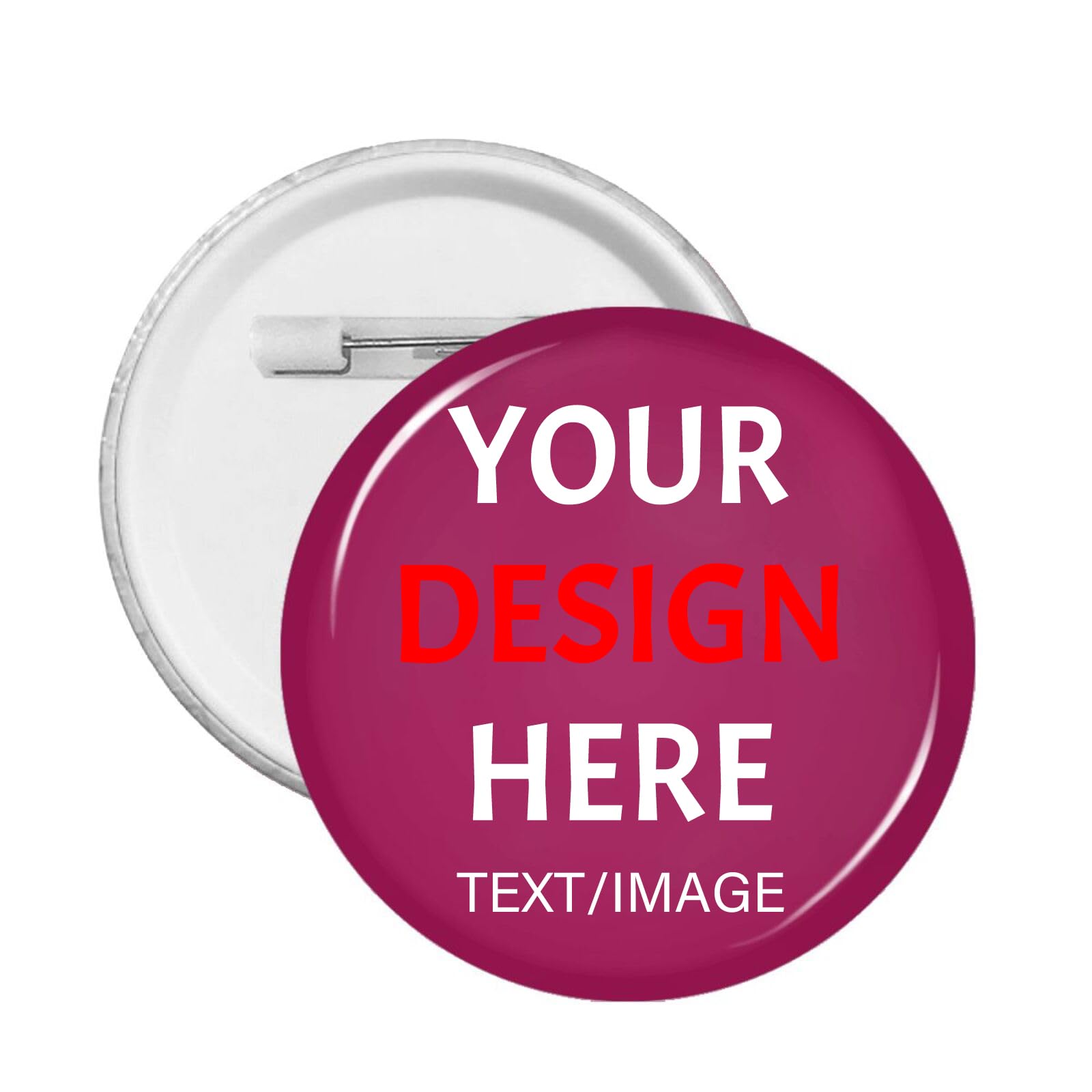 Custom Pins With Your Picture Text Logo Name Photo, Personalized Pins Buttons Custom Gift