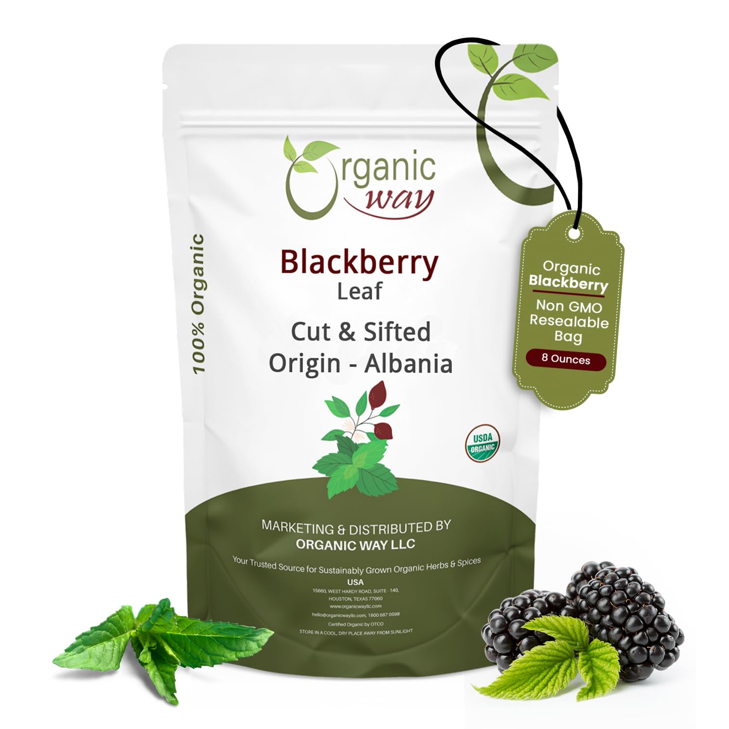 Amazon.com : Organic Way Blackberry Leaf (Rubus fruticosus) Cut