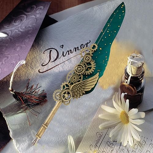 Miniatura 5 de Juego de bolígrafos de caligrafía de plumas retro, juego de pluma y tinta, juego de bolígrafos de caligrafía para escribir, escribir cartas, firmar