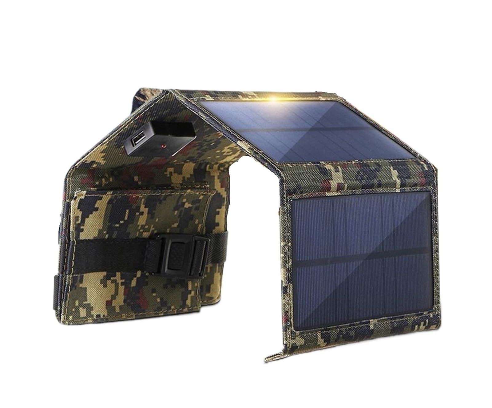Paneles solares, Panel Solar Plegable, Portátil, Imperable, Con Puerto USB, Adecuado For Acampar Al Aire Libre, Senderismo, Teléfono Móvil, Banco De Energía Móvil.(Champagne)