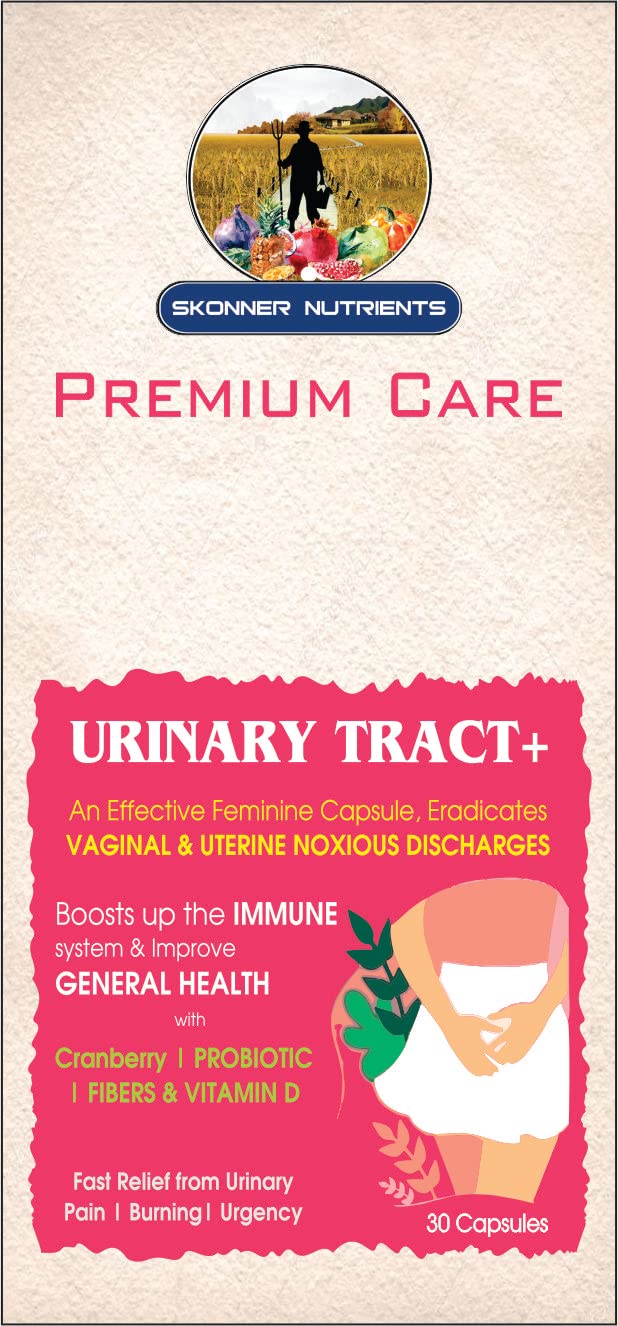 URINARY TRACT+ Cranberry Extract 500 mg + Vitamin D with Probiotics fibre blend to Supports Urine Tract Health l Bladder Health l Support UTI Prevention