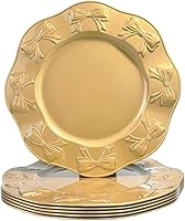 Vista 12 de Platos Base Azul Claro, Platos Base Redondos de 13" para Platos de Cena, Platos Base de Plástico para Fiestas, Decoración de Mesa, Días Festivos