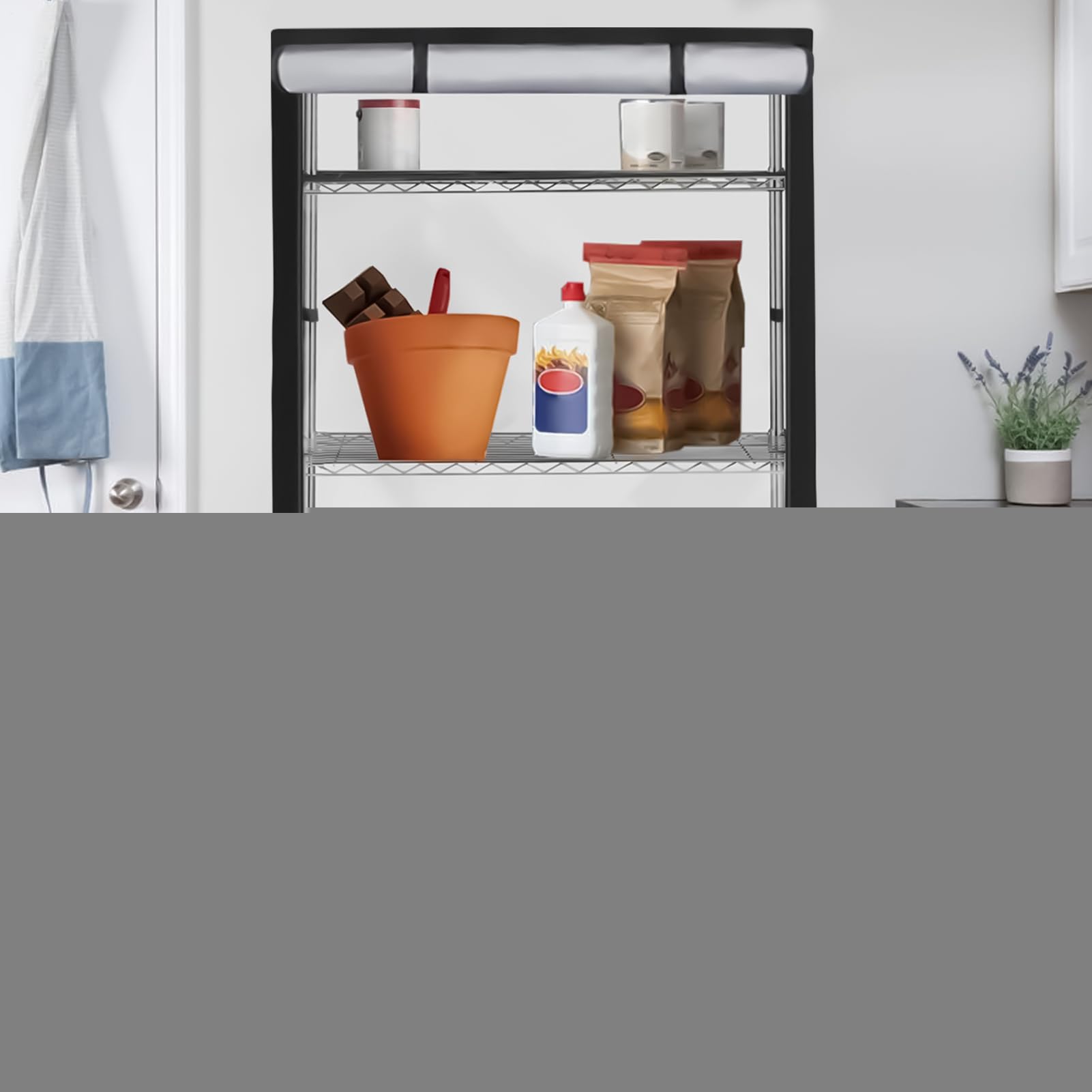 Copertura per scaffali, robusta custodia impermeabile – Copertura regolabile per proteggere i vestiti, magazzini, garage e ingressi