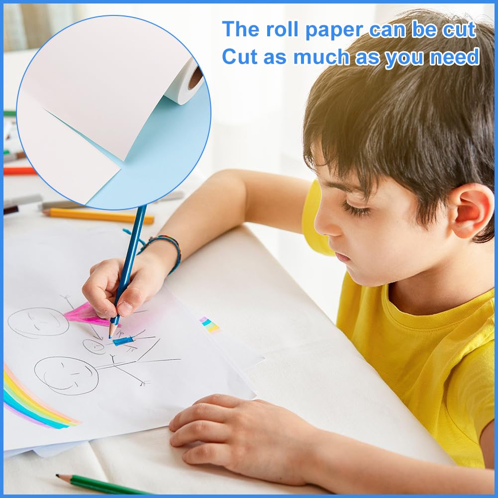 Zeichenpapier-Rolle 44cm X 15m - Weißes Malpapier 70g/m² Für Kinder & Künstler