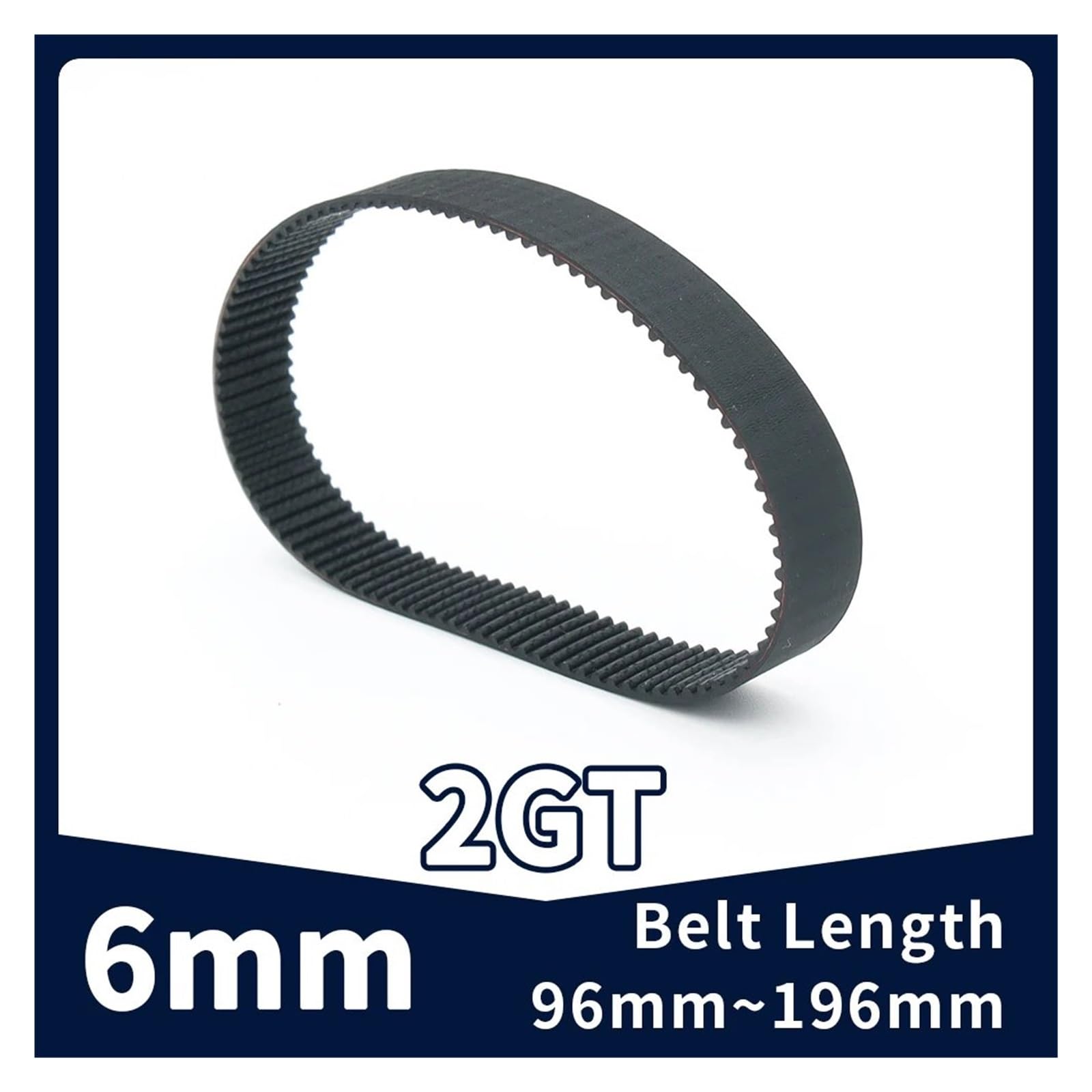Courroie Largeur Courroie 6mm 2GT Synchronisation Caoutchouc Boucle Fermée Longueur Périmètre 96mm-196mm D'imprimante 3D Synchrone Transmission Courroies(100mm)