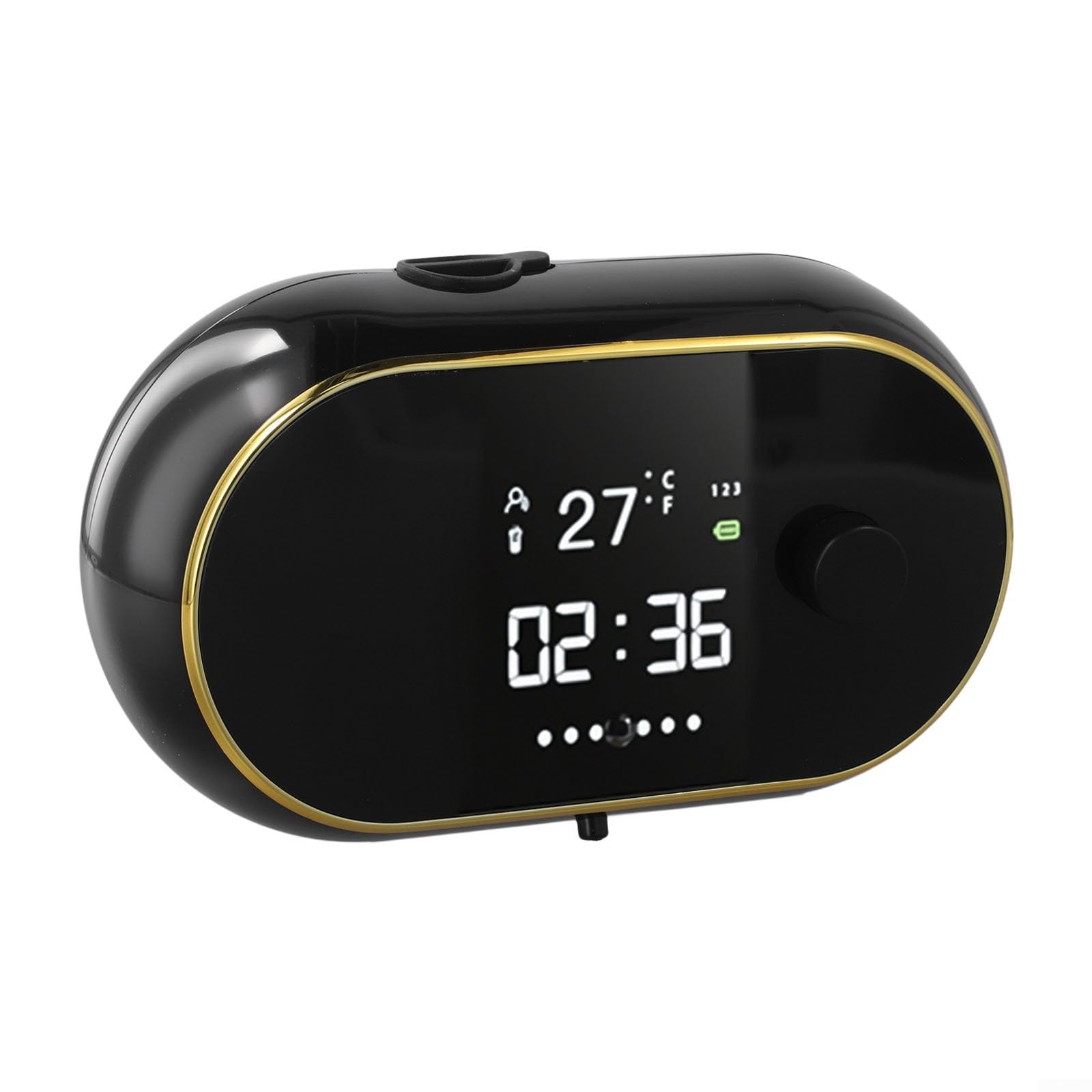 Dispensador automático de jabón de 450 ml, soporte de pared sin contacto con pantalla LCD de temperatura de tiempo para cocina y baño (espuma negra)