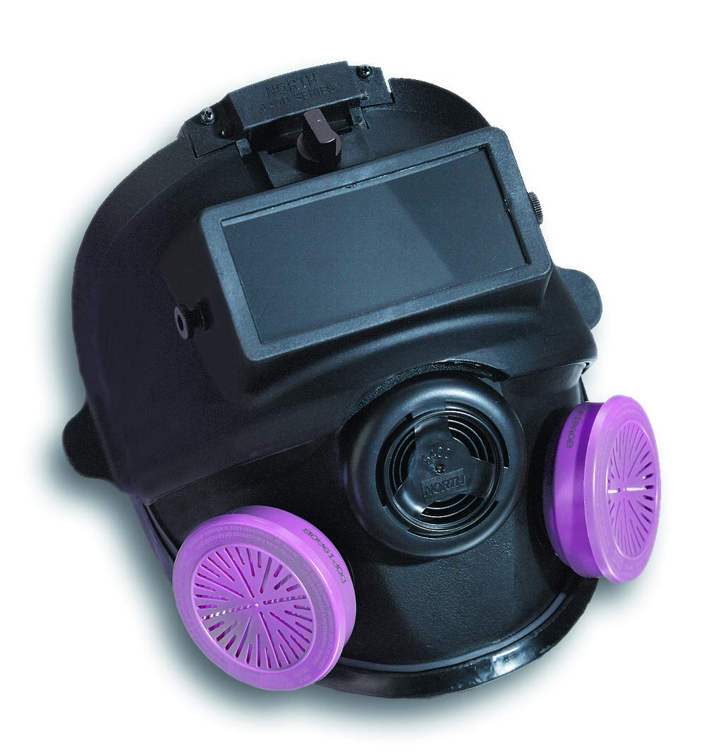 Honeywell 54001W North by Elastomer Dual Cartridge Facepiece For Full Face 5400 Series With Welding Attachment, English, 15.34 fl. oz., Plastic, 1" x 1" x 1"