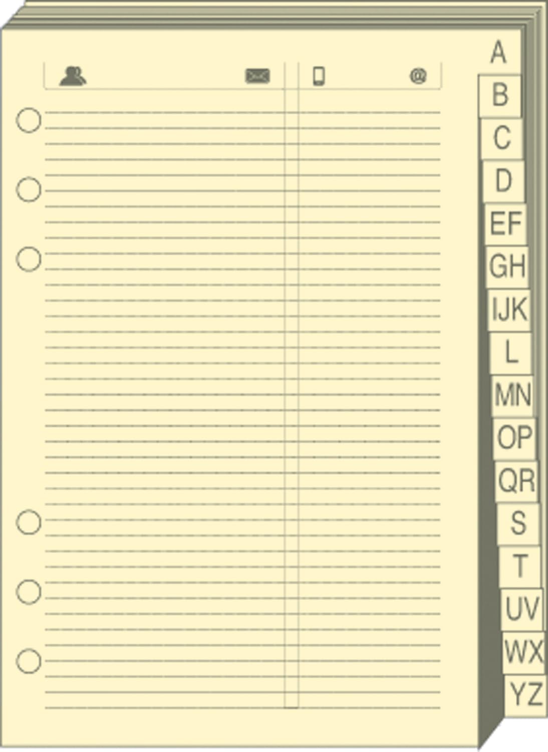 Quo Vadis Tel Timer 21 Accessory Organiser Refill 15 x 21 cm Ivory