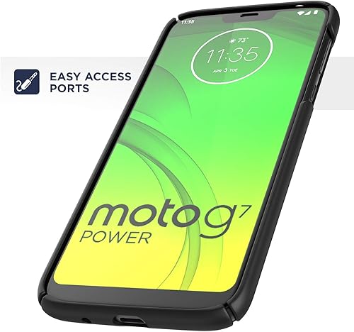 Miniatura 3 de ENCASED Moto G7 Power Belt Case con Kickstand (2019 Slimline) Cubierta ultra fina con clip de funda - Negro