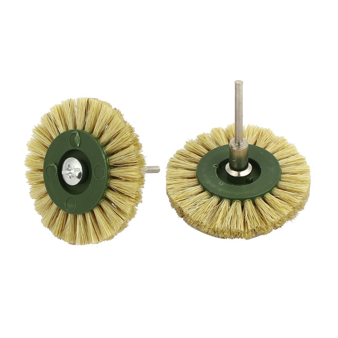 Aexit 60mm Dia Head 3mm drill hole Plastic Hub Bristle Wheel Brush Polishing Tool 2pcs (83392bd2298cdf7656f11d97c70c078f)
