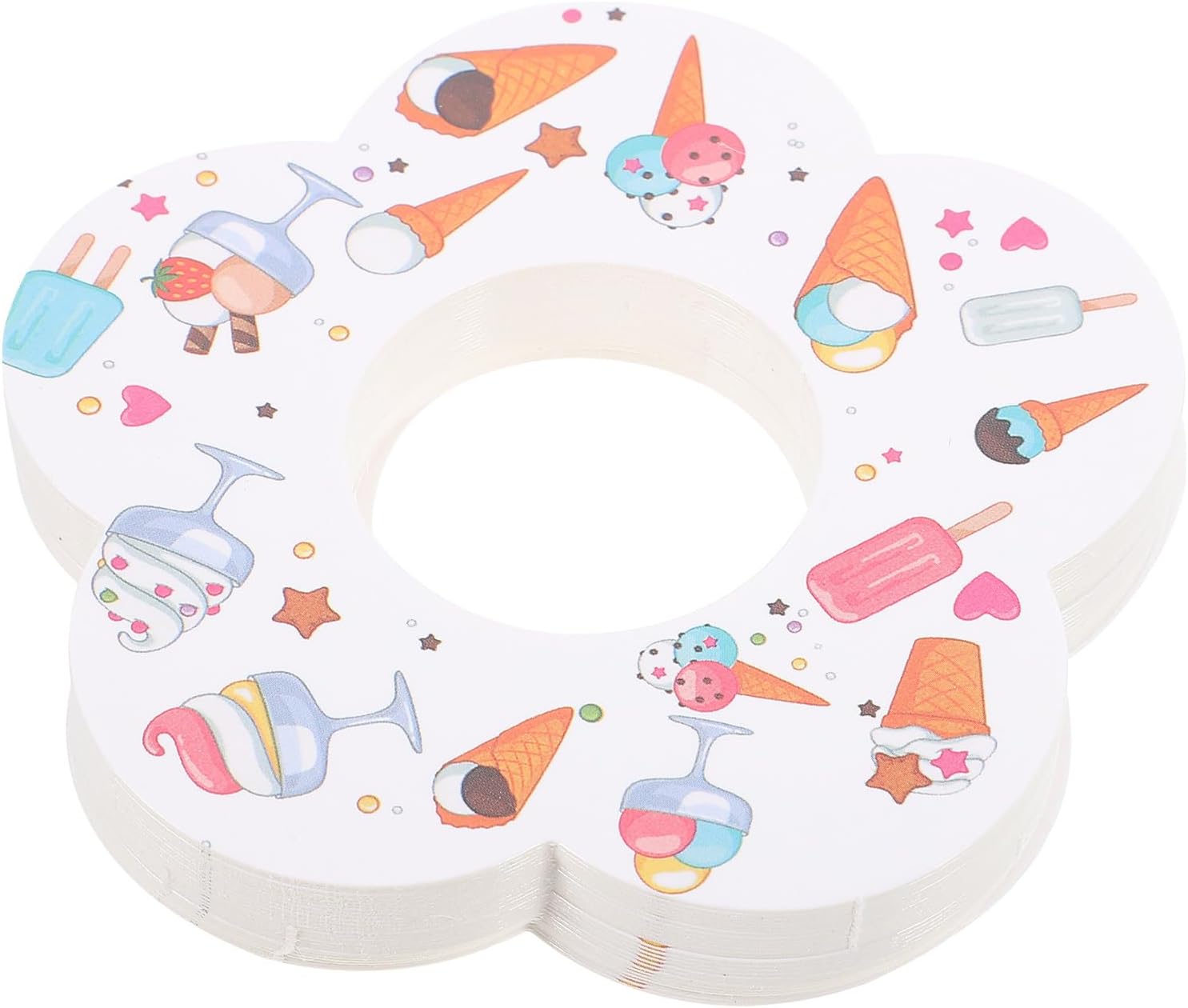50pcs Ice Cream Anti-drip Decor Popsicles Holders Popsicles Accessories Popsicles Drip Catcher Anti-drip Ice-pop Holder Ice-pop Holder Child White Card Paper Personality