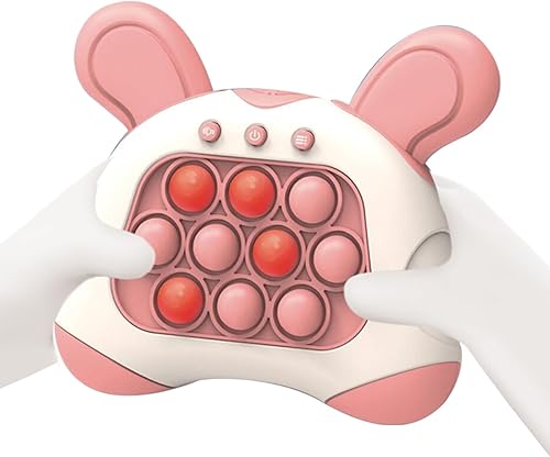 Juego manual para presionar las burbujas con luces rápidamente, juguete para la ansiedad para niños, niñas y adultos regalo de cumpleaños (rosa)