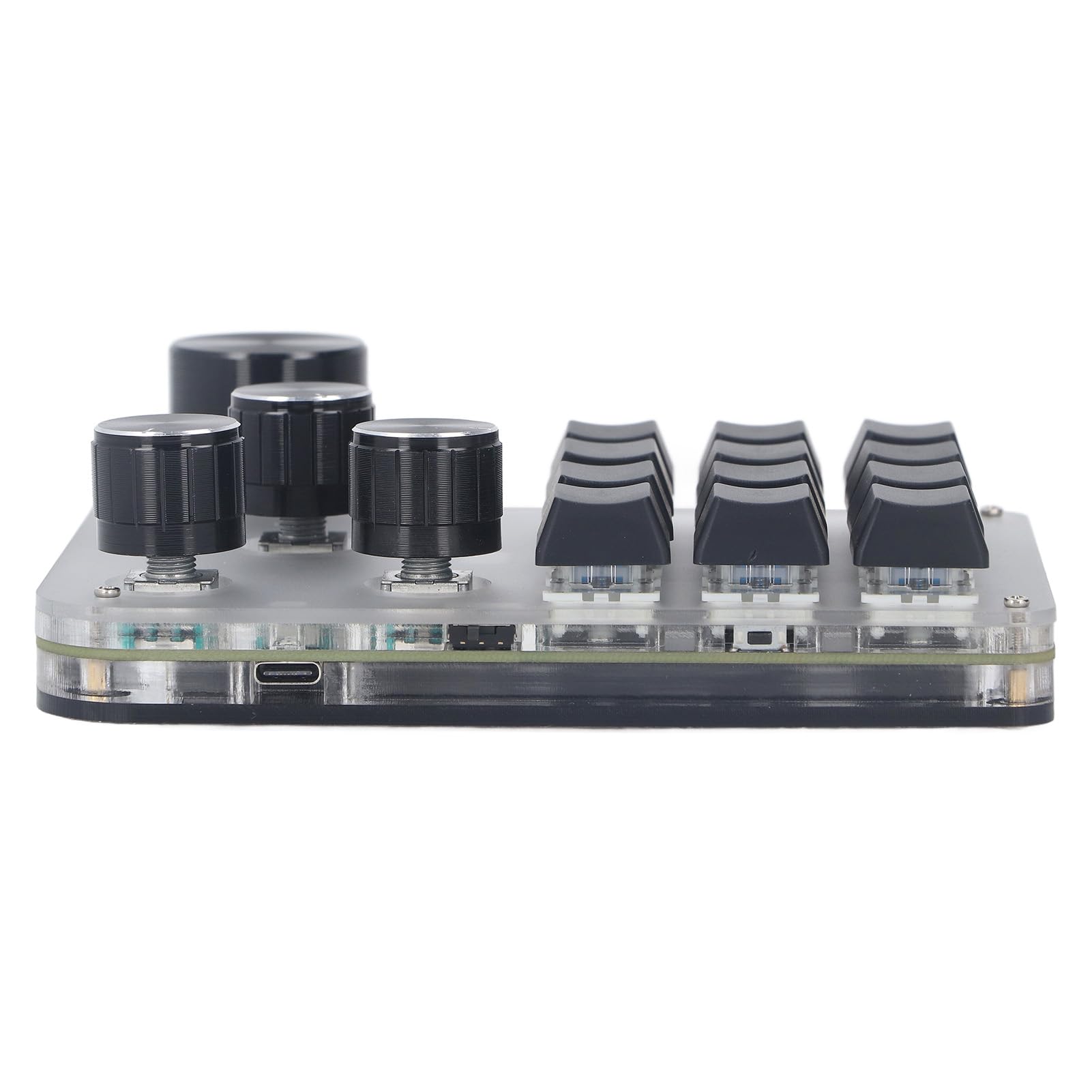 Keypad programmable avec 12 Touches, Clavier USB Mini Macro mécanique et Clavier de Jeu à LED RGB à Une Main, 3 Modes et 4 Boutons pour Un contrôle amélioré