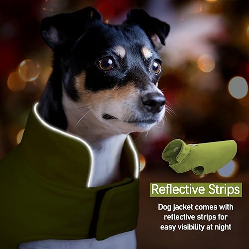 Miniatura 5 de DENTRUN - Abrigo de forro polar para perros en invierno resistente al viento chaqueta reflectante para mascota chaleco para perro para razas de