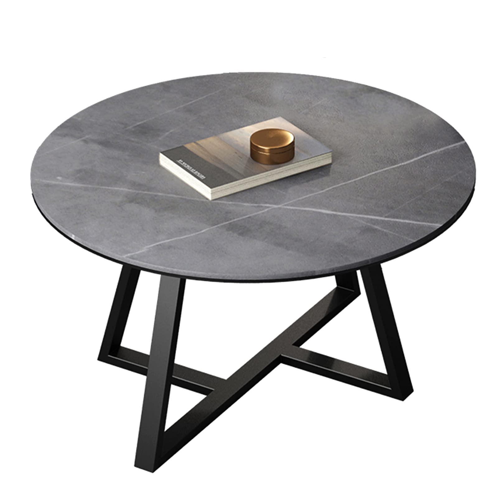 Table basse ronde pour salon optimisée pour prendre le café dans un petit espace