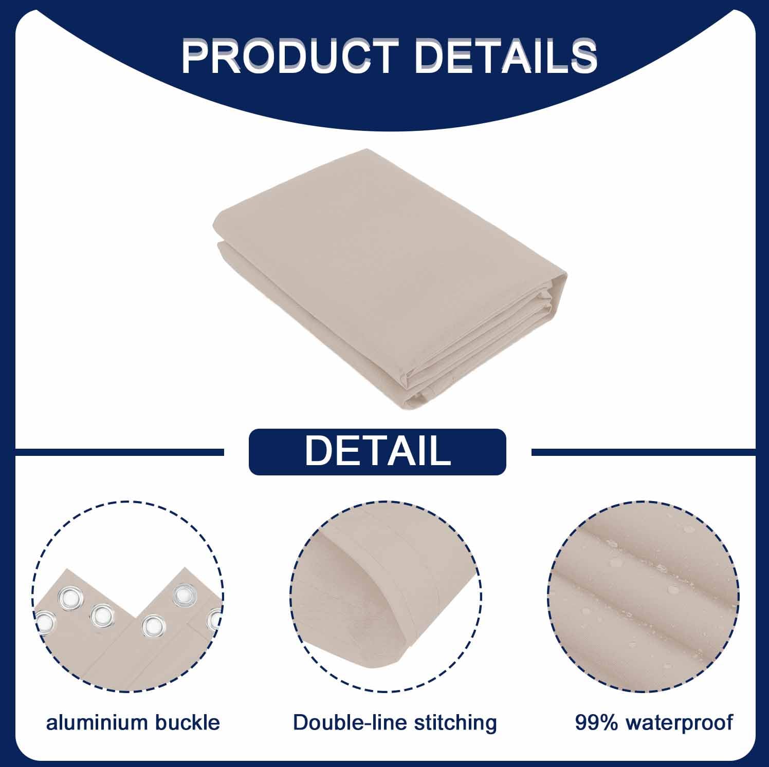 MENGH Frangivista per Balcone 125x400cm Taupe,160g/m² Protezione della Privacy Frangivento in Polyester,Impermeabile,Anti-UV con Fascette