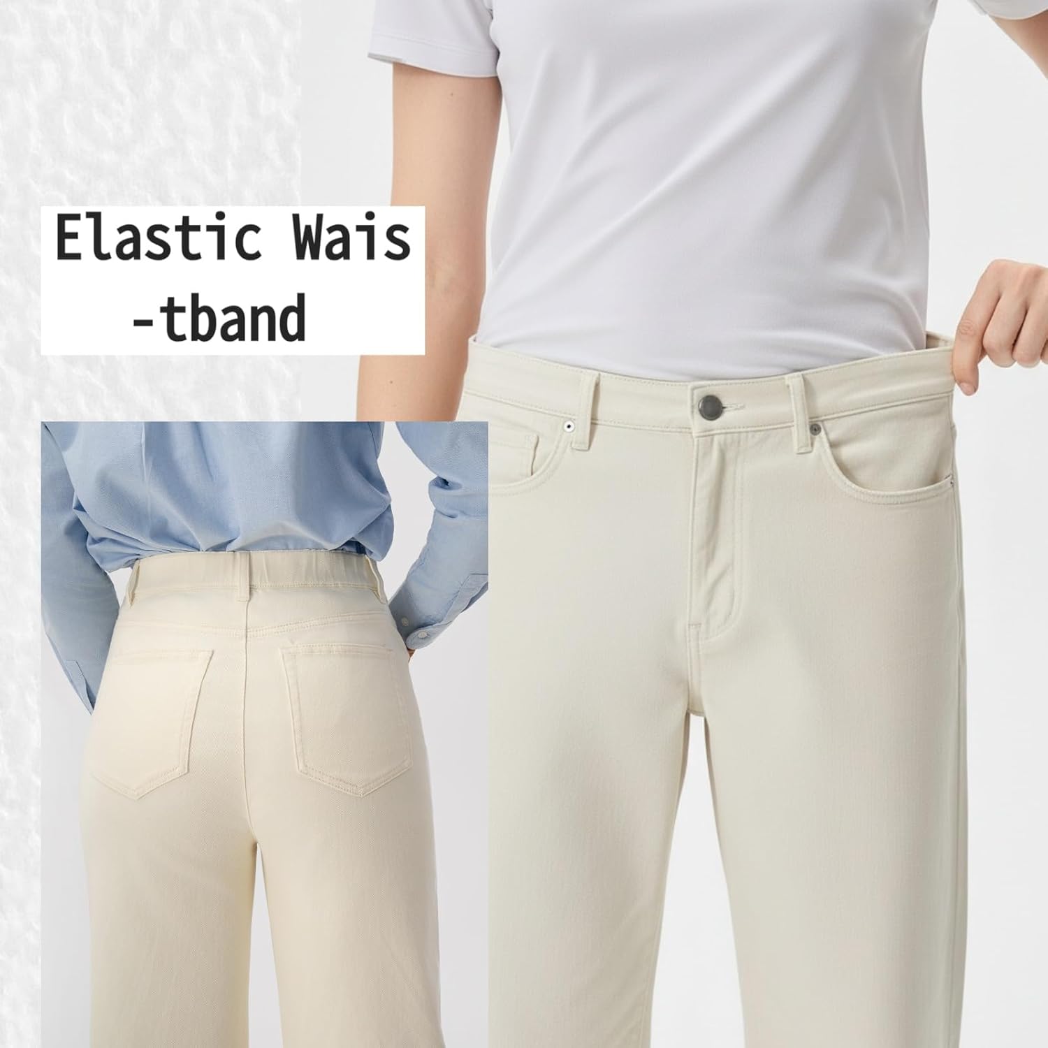 Women's Wide Leg Pants Casual High Waisted Stretch Baggy Loose Denim Pants Wide Leg Loose Denim Pants with Pockets - Image 5