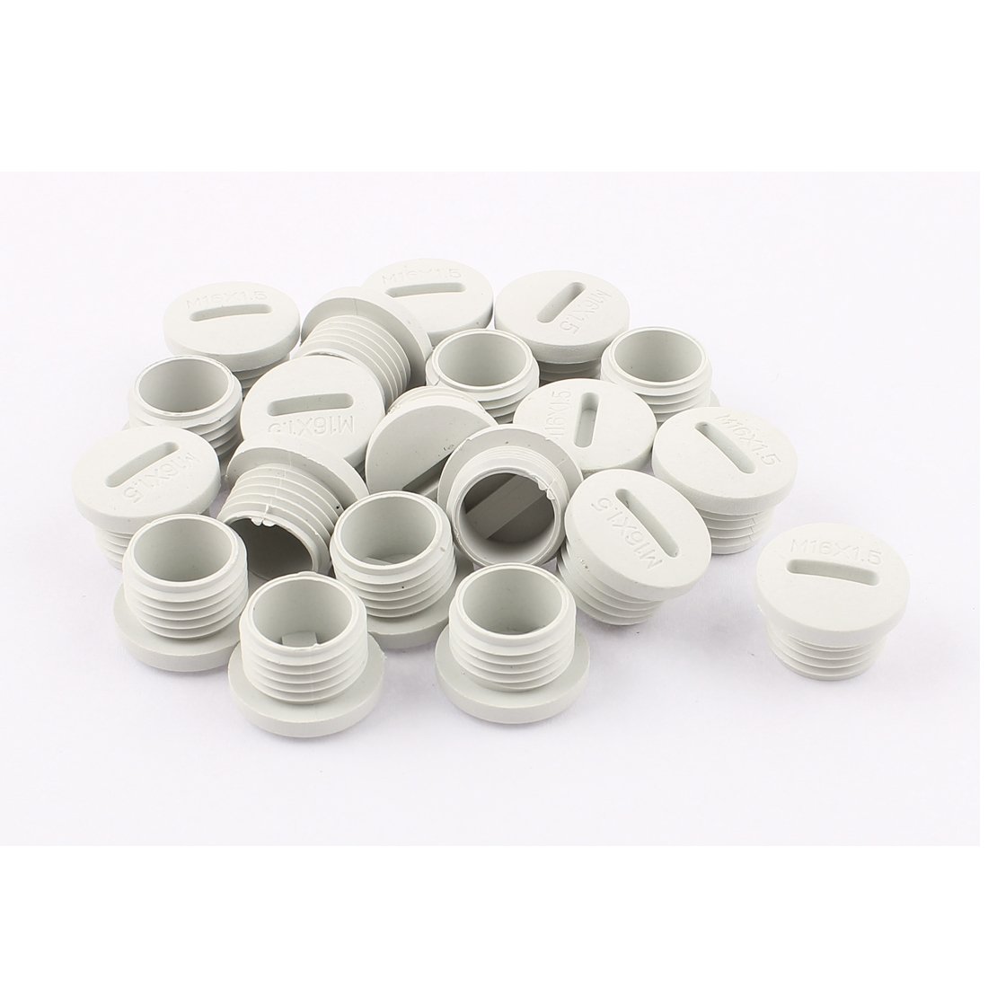 Uxcell Grey Sourcingmap 20Pcs Nylon Distribution Box Blanking Cap End Threaded M16 X 8Mm