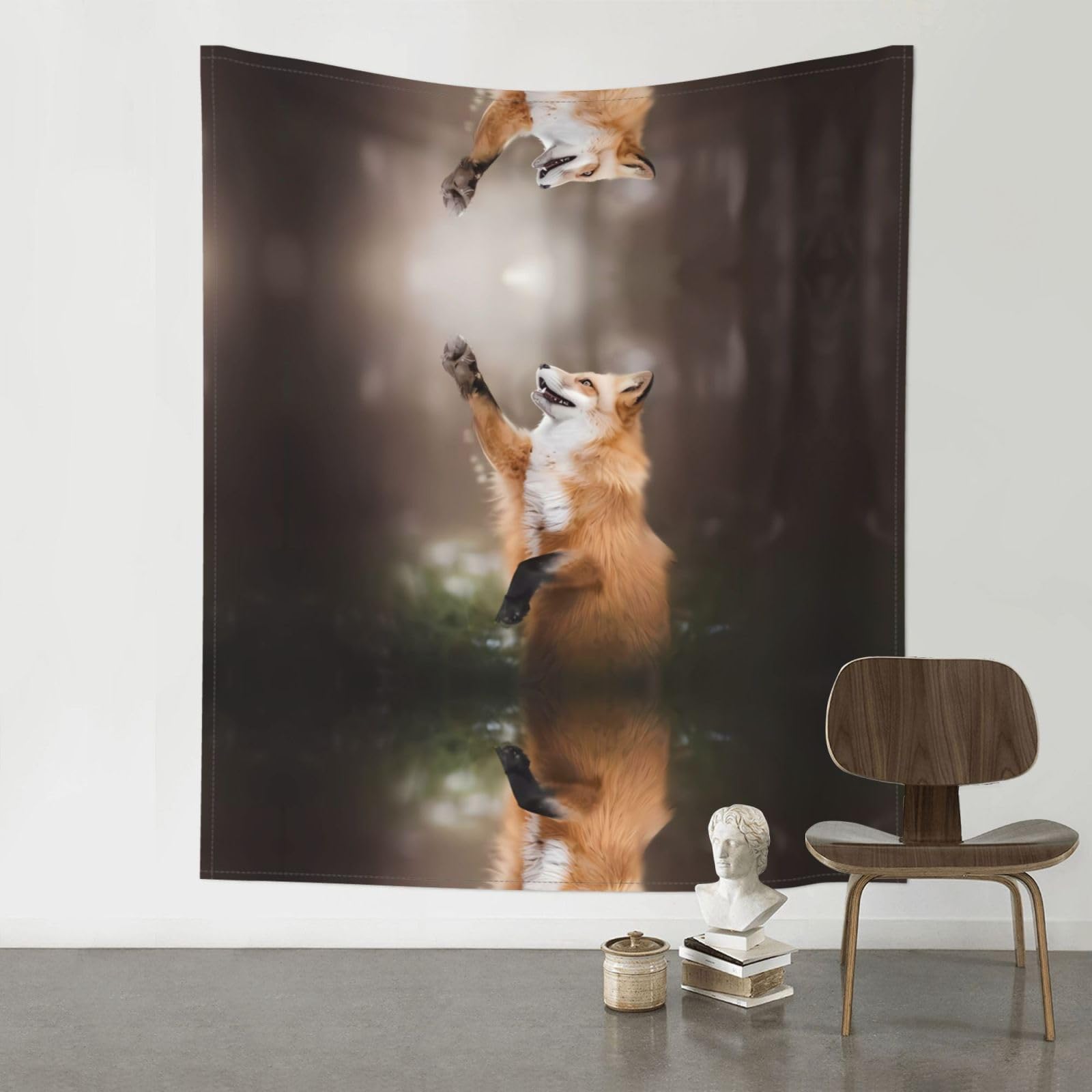 HJFCZH Animal Fox Pattern Prints Wall Tapestry 60x51in – Boho Decor Throw for Bedroom, Dorm, Beach Cover & Picnic Blanket