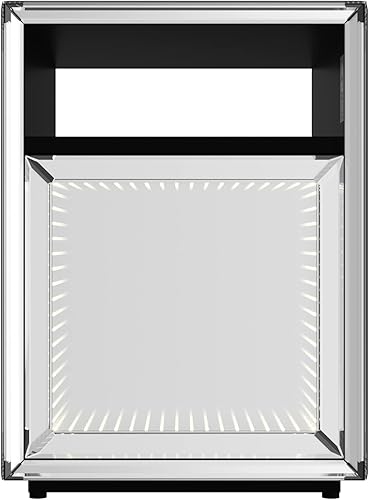 Miniatura 6 de Melpomene Mesita de noche con espejo con cajón de ilusión infinito mesita de noche glamurosamesa auxiliar con efectos de música LED reactivos como