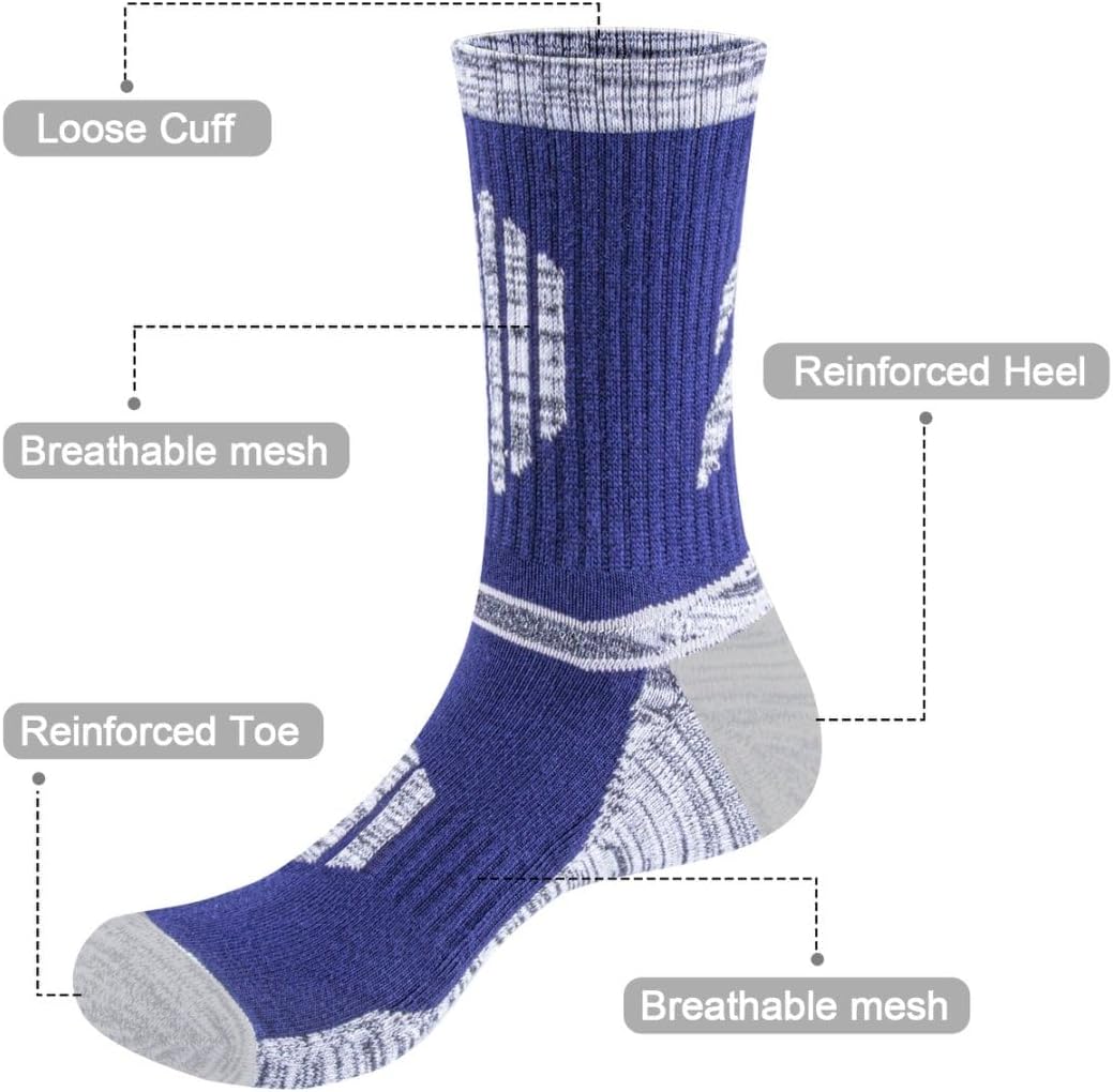 YUEDGE Men's Hiking Socks Moisture Wicking Mens Sock Cushioned Casual Athletic Sock Comfort Work Socks for Men, 5 Pairs - Image 5