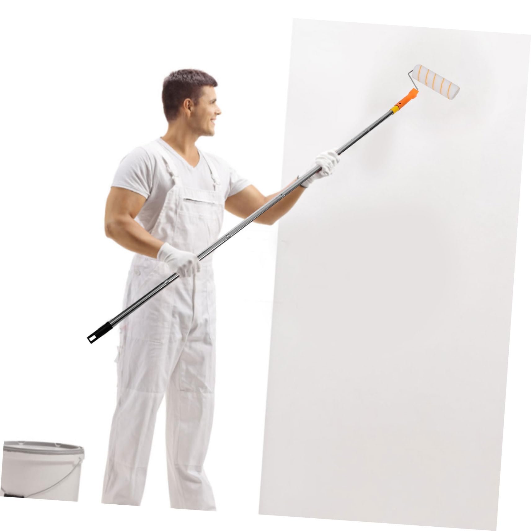 Lurrose Cepillo de Rodillo Telescópico Herramienta para Pintar Paredes de Rodillos de Pintura con Varilla Extensible para Mejoras del Hogar y Pintura de Interiores