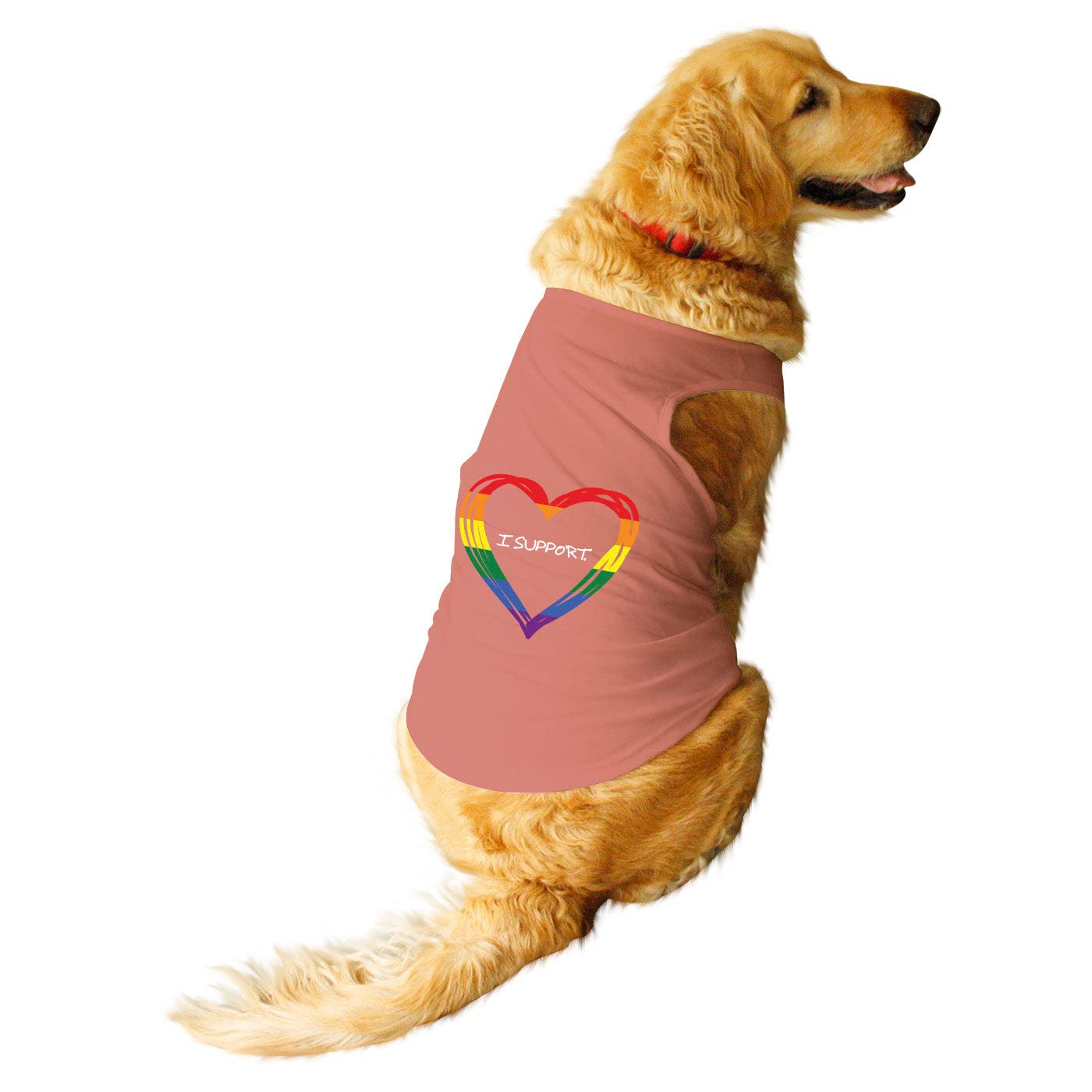 Ruse Pet LGBTQ Too Printed Dog Round Neck Sleeveless Vest Tank T-Shirt/Tees Apparel/Clothes/Tees Gift for DogsSalmonXL (Retrievers, Labs etc.) (B0BW65SXF3) Amazon Price History, Amazon Price Tracker