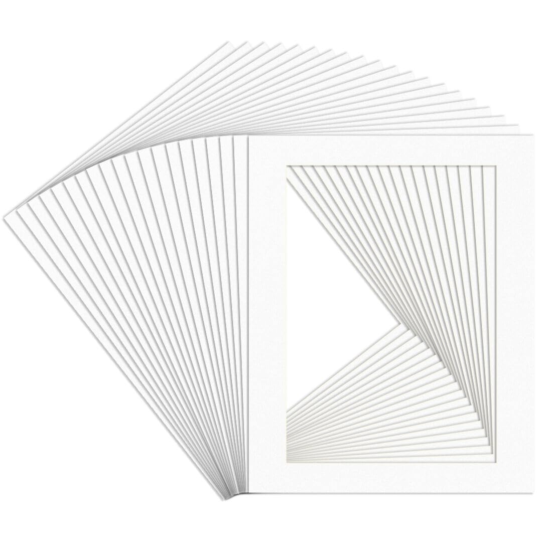Procut Global 20x16" White Picture Mounts Board to Fit A3 Aperture Size - Photo Mount Card Ideal for Prints, Artwork, Crafts & Certificates - Sizes & Colors Available - Pack of 20