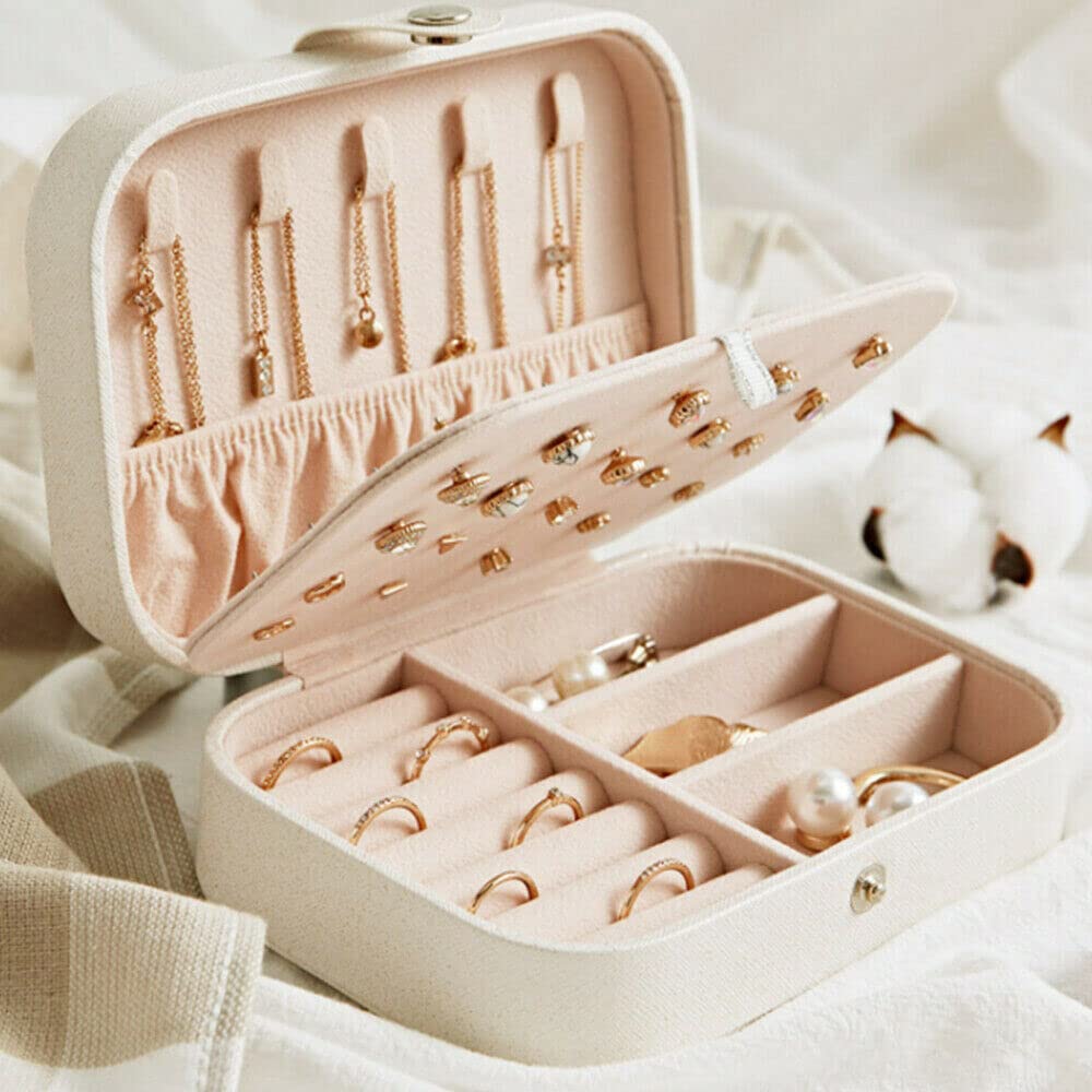 Citaaz Jewelry Box, Double Layer Jewelry Organizer for Necklace Earrings Ring Watch Bracelet Storage Jewelry Case for Women Girls Gift (White) (B09RV83Y7D) Amazon Price History, Amazon Price Tracker
