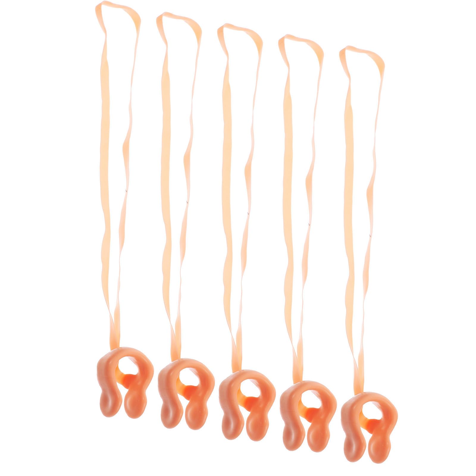 AMUSLESUR 5 Pack Silicone Swimming Nose Clips with Flexible Structure and Burrfree Surface, Waterproof Nose Clip with Cord for Adults and Families, for Swim Lessons and Outdoor Water