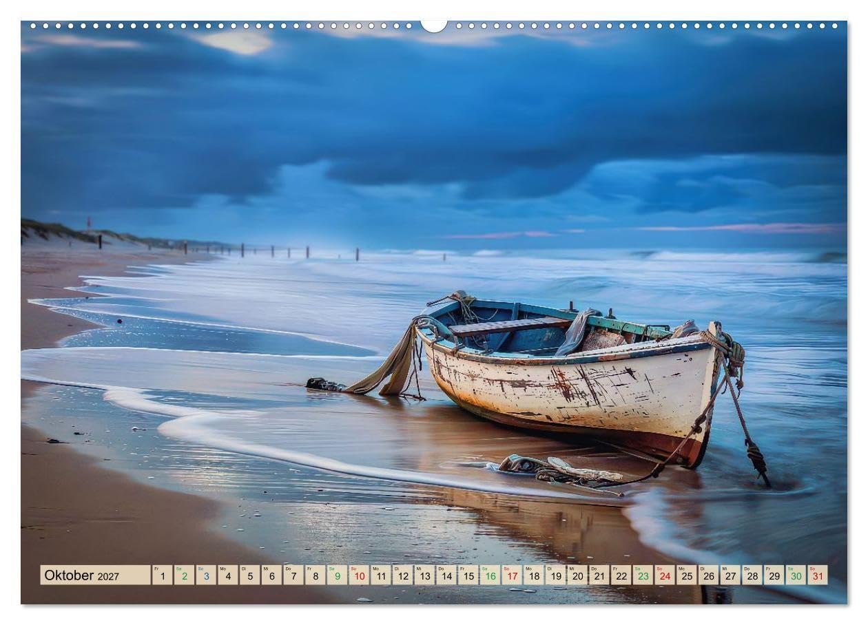 Inselmomente im Wind (Wandkalender 2027 DIN A2 quer), CALVENDO Monatskalender: Inselidylle im Spiel des Sturms zeigt jene seltenen Momente, in denen ... Himmel, Wind, der Geschichten trägt.