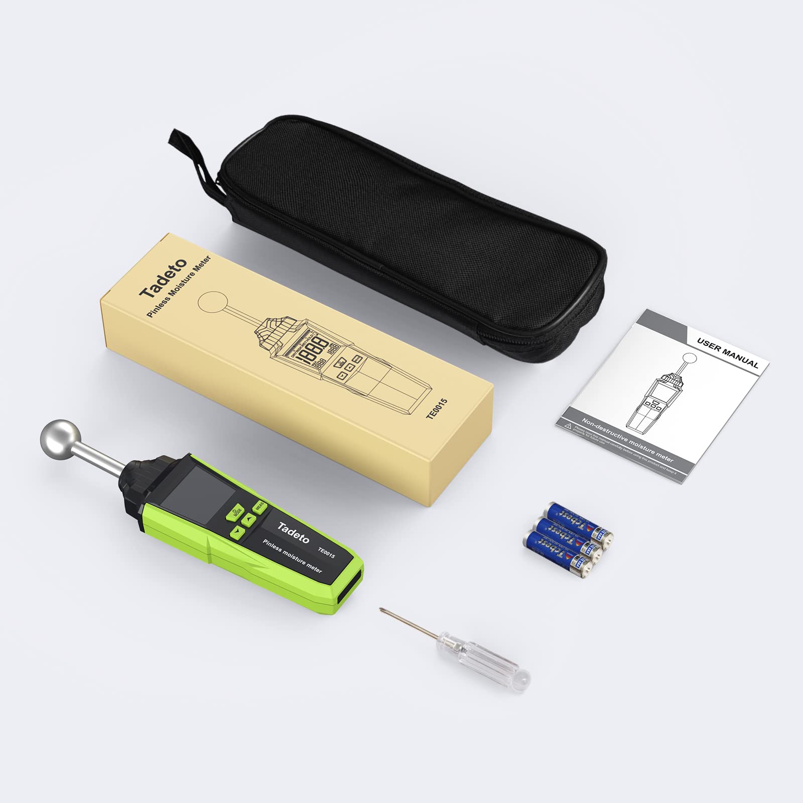 Misuratore di Umidità, Misuratore Umidità Muri con LCD a Colori E allarme Acustico, Per Tutti i Materiali da Costruzione, Pareti, Legno, Intonaco, Muratura, Profondità di Analisi 20-40 mm