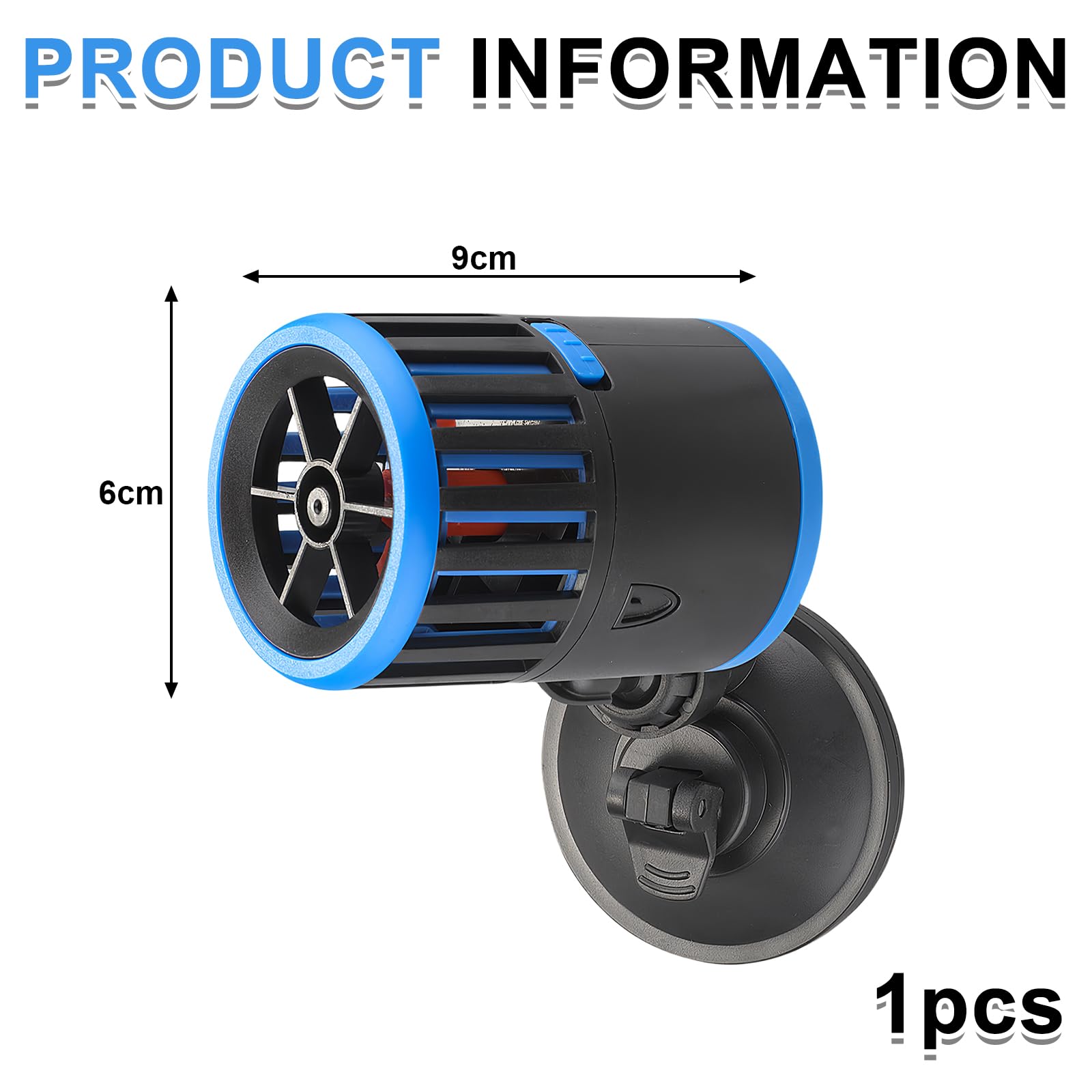 Pompe de Brassage pour Aquarium, 7000L/H 10W 360 ° Pivotant Aquarium Wave Maker, Wavemaker Pompe avec Ventouse, Pompe Brassage Aquarium pour d'eau Douce Et Salée