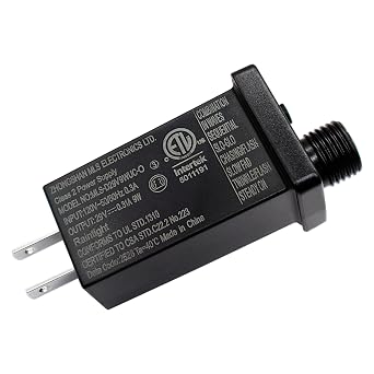 Transformer Class Two LED Power Supply, Waterproof IP44 Low Voltage Seasonal Use LED Driver US CA Plug for Christmas String Light 29V/9W