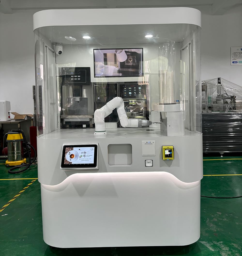 Self-Service Coffee Robot Robotic Barista with Fully Automated Espresso Machine Intelligent Menu System and Modern Design for Caf