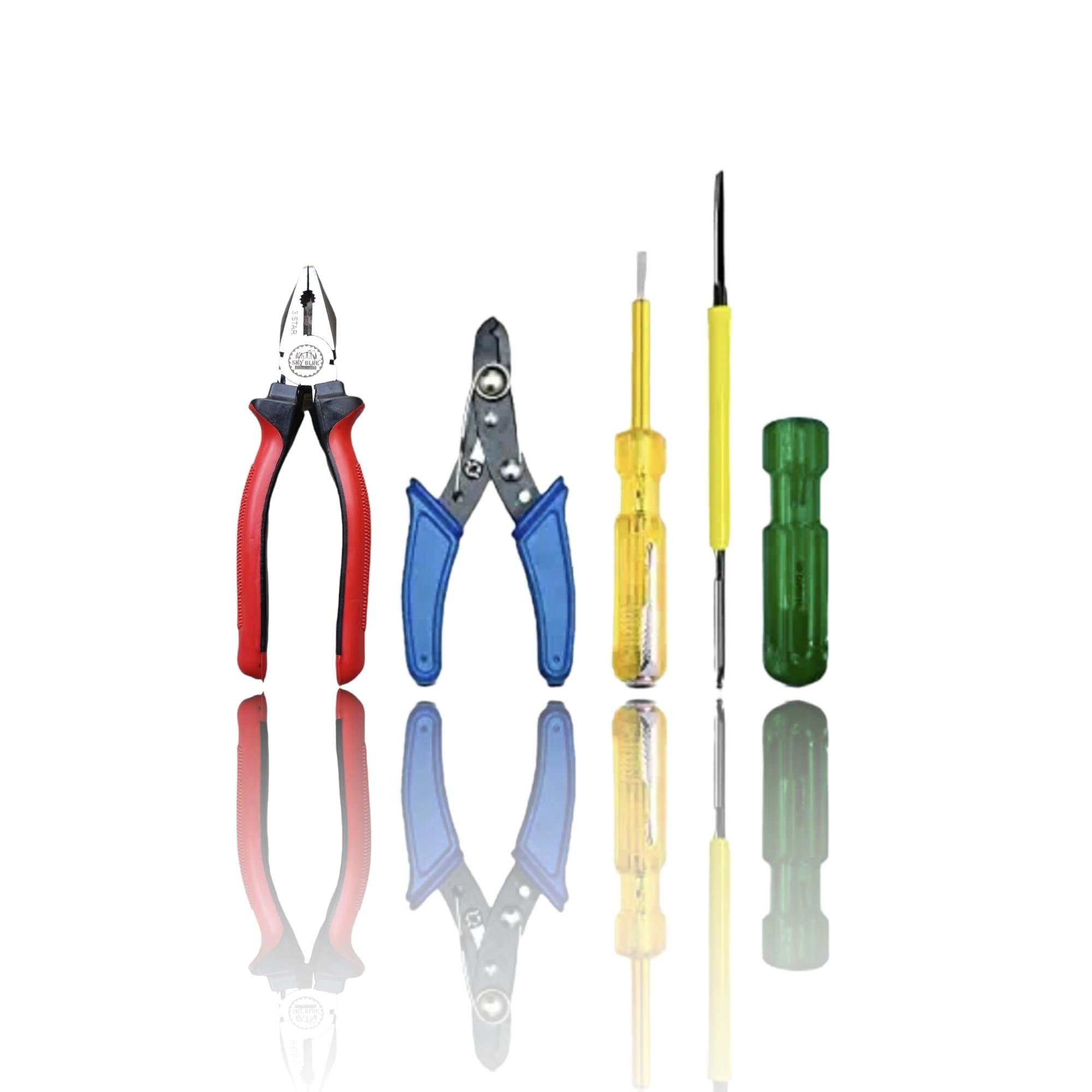 See full amazon price history chart for SKY BLUE Enterprises Combo set of 4 1 pcs. Combination Plier, 1 pcs. Wire striper, 1 pcs. Line Tester, 1 pcs 2in1 Screwdriver SKY BLUE Enterprises Combo set of 4 1 pcs. Combination Plier, 1 pcs. Wire striper, 1 pcs. Line Tester, 1 pcs 2in1 Screwdriver (B0BRJJVML3) Amazon Price History, Amazon Price Tracker