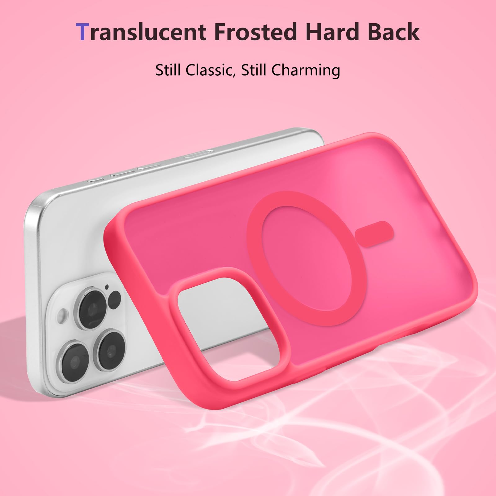 RALEAVO Magnetyczne etui do iPhone'a 16 Pro, kompatybilne z Magsafe, mocne, magnetyczne, półprzezroczyste, matowe, twarde tworzywo PC, odporne na wstrząsy, etui ochronne, cienkie, cienkie etui do