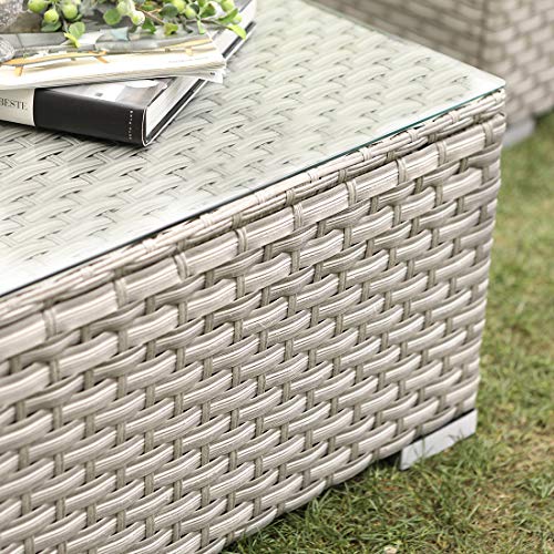 COSIEST Outdoor Wicker Coffee Table