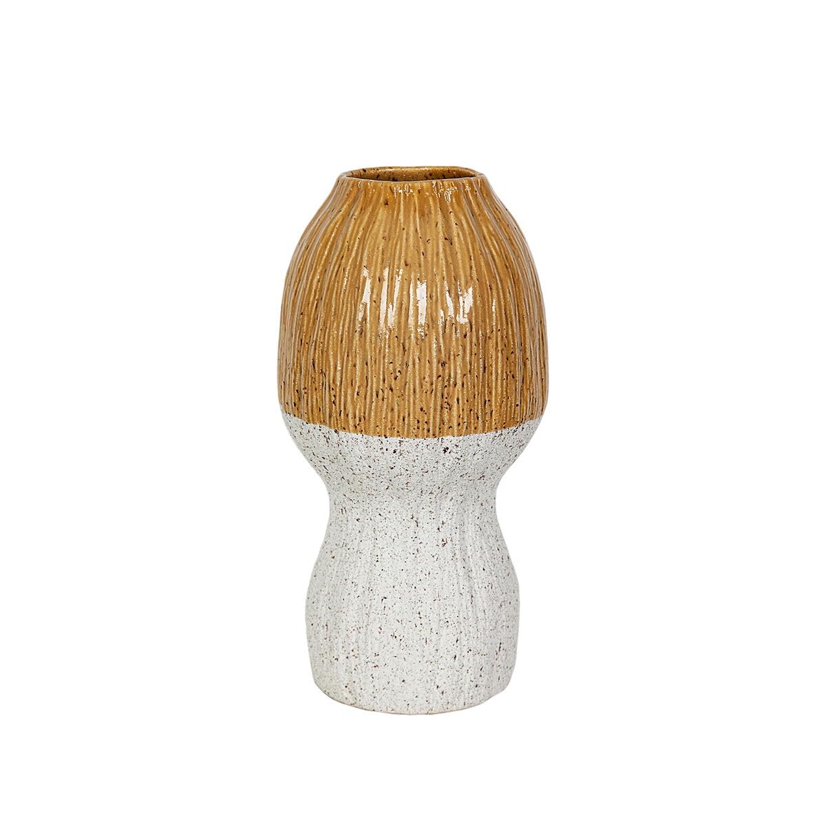 Romimex Vase Yellow White Ceramic 19 x 37 x 19 cm