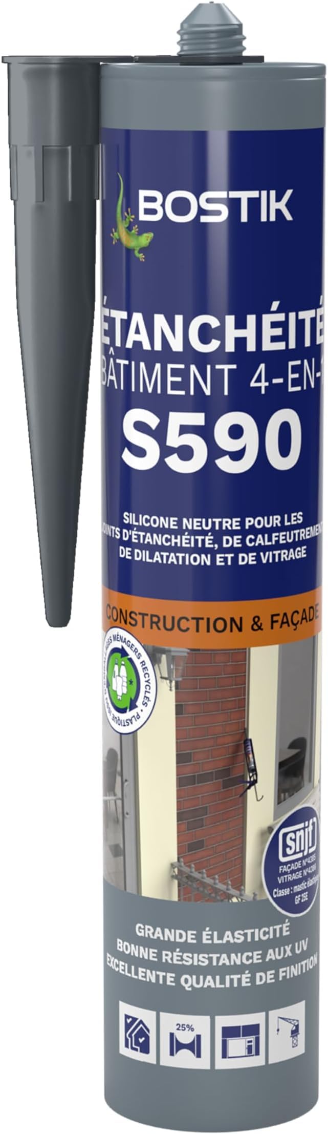 Mastic d'étanchéité anti infiltration Bostik S590 joints de façade et vitrage