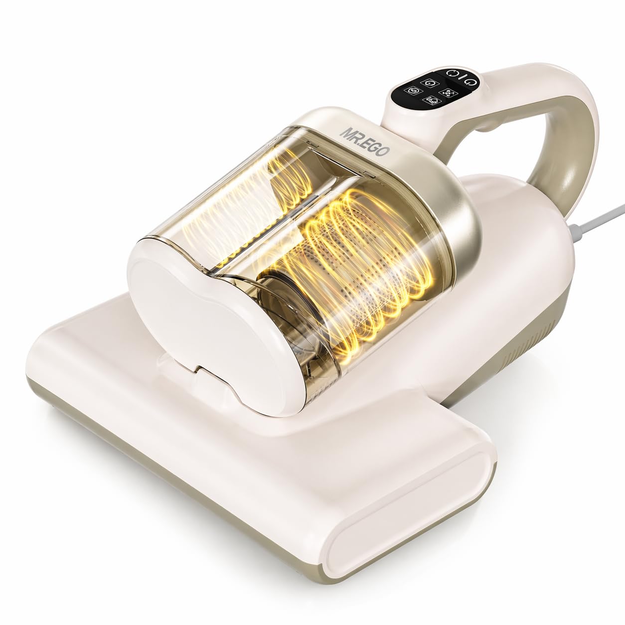 Mr.ego Mattress Vacuum Cleaner, 20000Pa Bed Vacuum with 253.7nm UV-C Light | 149℉ Heat, Ultrasonic, HEPA Filter, Dust Sensor & LED Display, Versatile Handheld Vacuums for Bed, Sofa, Couch, Crib