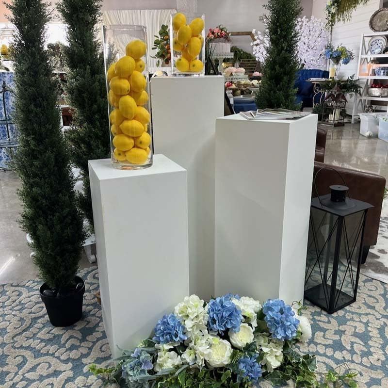 Image of shopPOPdisplays White Expanded PVC Display Pedestal - Lightweight, Portable & Durable for Events, Trade Shows - 50 lb. Capacity (11.5 inch W x 11.5 inch L x 30 inch H)