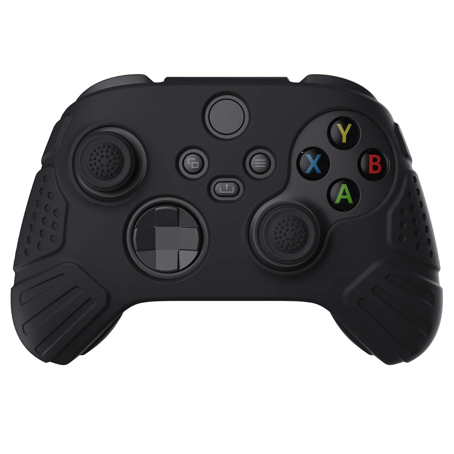 eXtremeRate PlayVital Guardian Edition Black Ergonomic Soft Anti-slip Controller Silicone Case Cover for Xbox Series X/S, Rubber Protector Skins with Joystick Caps for Xbox Core Wireless Controller - Image 9