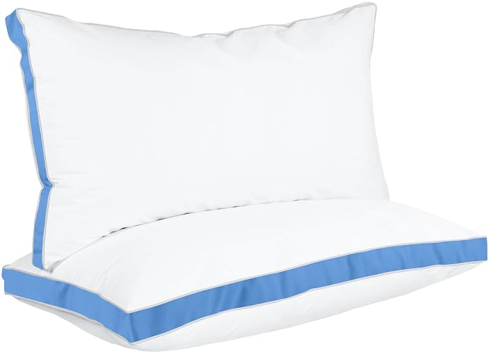 Utopia Bedding Bed Pillows for Sleeping King Size (Blue), Set of 2, Cooling Hotel Quality, Gusseted Pillow for Back, Stomach or Side Sleepers - Blue - King (Pack of 2)