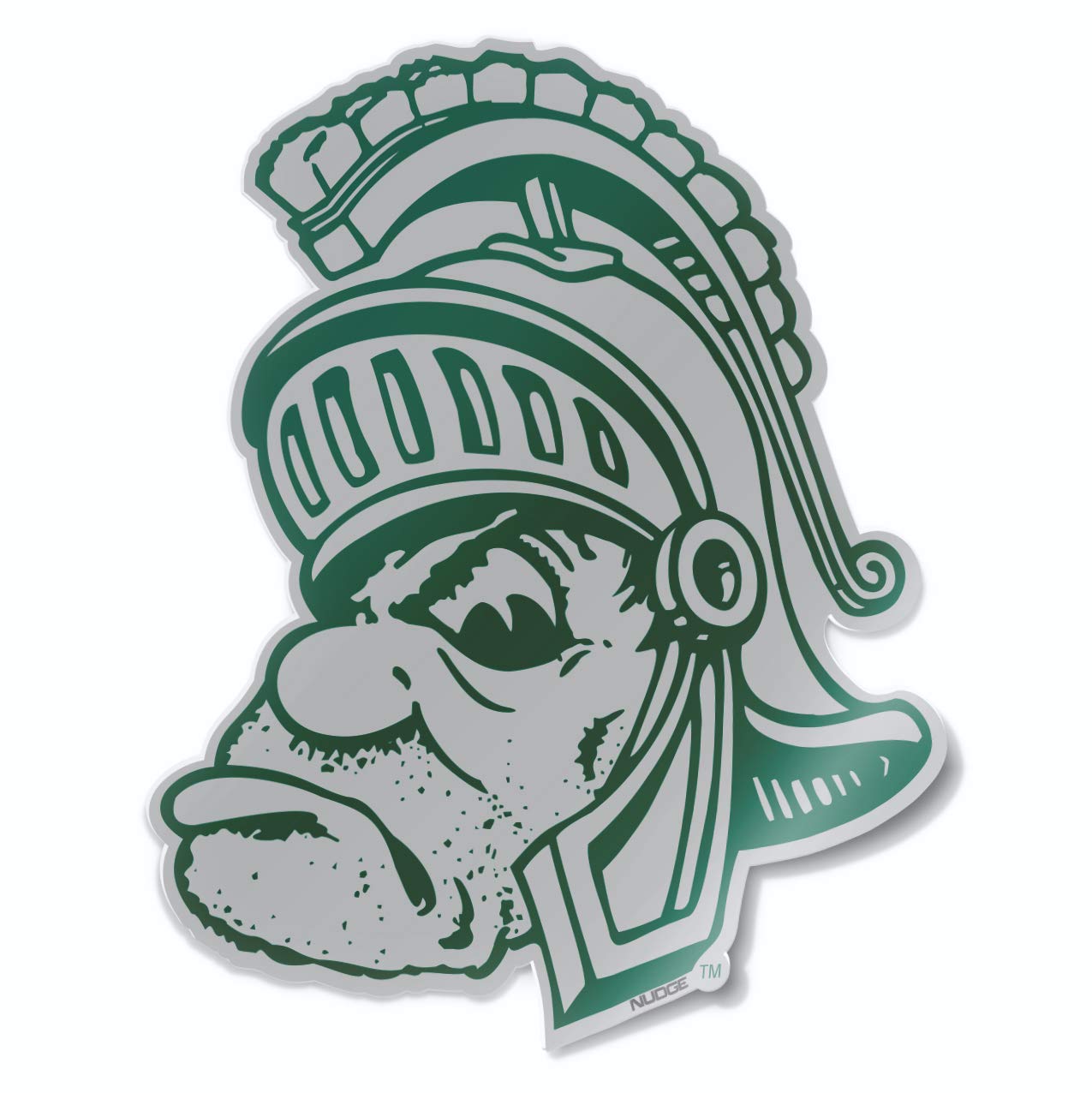 Decal Michigan State University Gruff Sparty autocollant vinyle argent